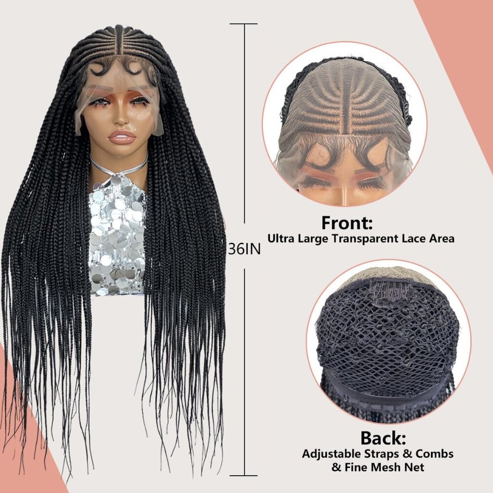 [36 INCH] 13x6 Knotless Box Braided Wig - Picture 3 of 7